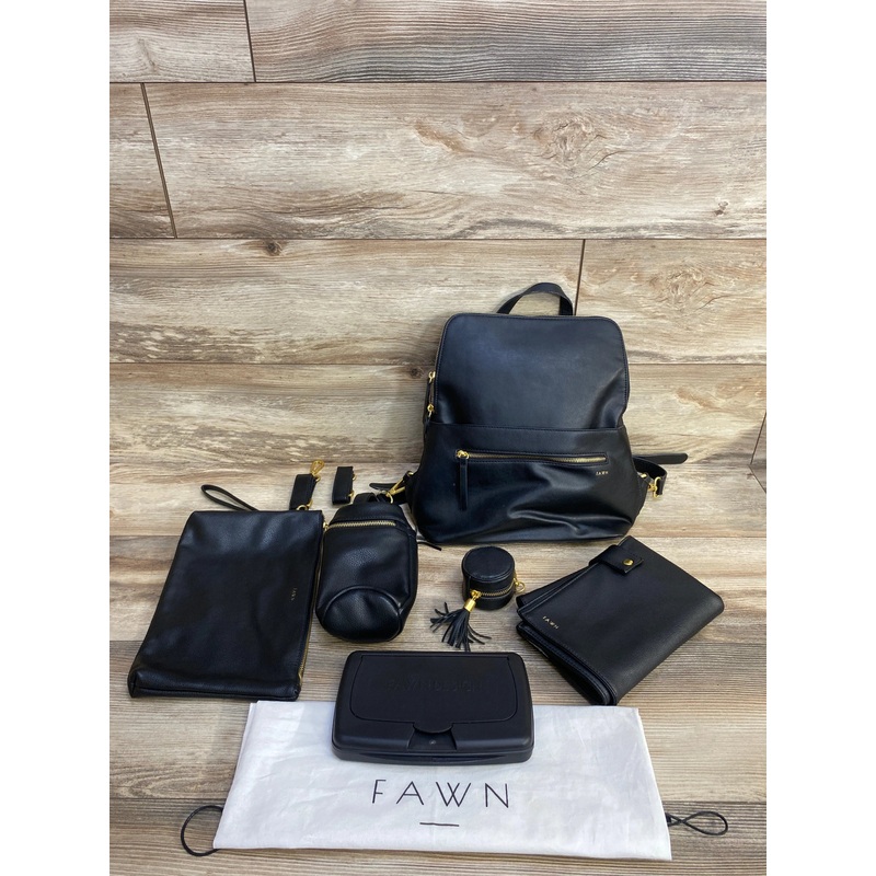 FAWN DESIGN Diaper Bag Backpack Bundle in Black