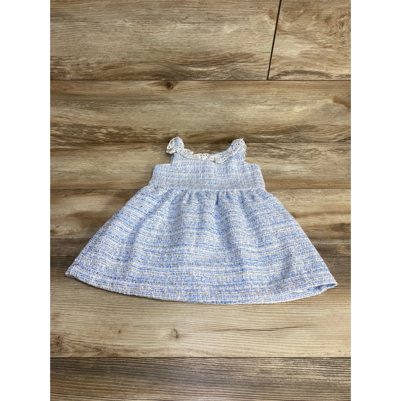 Janie and Jack Eyelet Ruffle Tweed Dress Blue sz 2T Blue 2T
