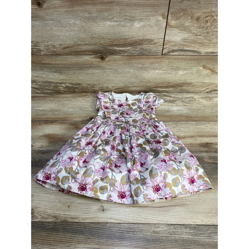 Janie and Jack Floral Ruffle Dress White sz 18-24m White 18m