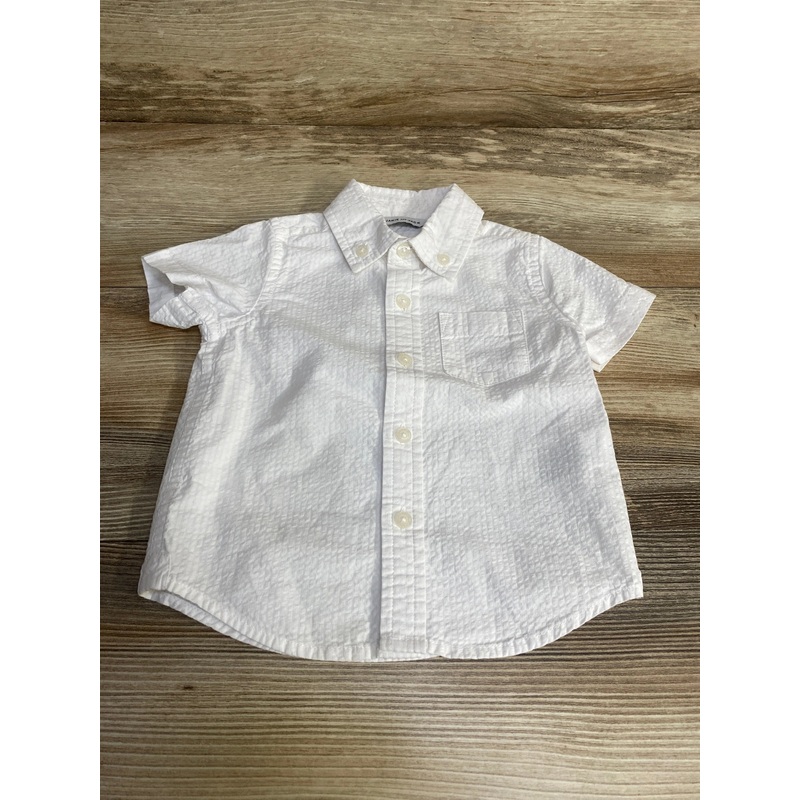 Janie and Jack Seersucker Button Down Shirt White sz 6-12m White 6m