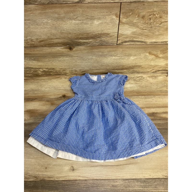 Little Miss Striped Seersucker Dress Blue sz 3T Blue 3T