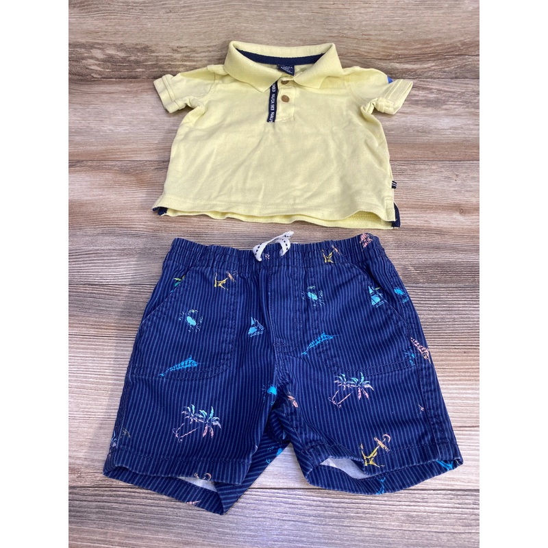 Nautica 2pc Polo Shirt & Shorts Yellow sz 12m Yellow 12m