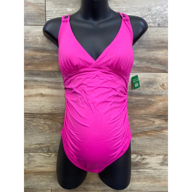 NEW Gap Maternity 1pc Strappy V-Neck Swimsuit Pink sz Medium Pink Maternity Medium