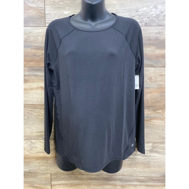 NEW Gap Maternity Breathe Long Sleeve Shirt Black sz Medium Black Maternity Medium