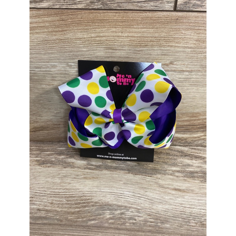 NEW Mardi Gras Polka Dot Bow