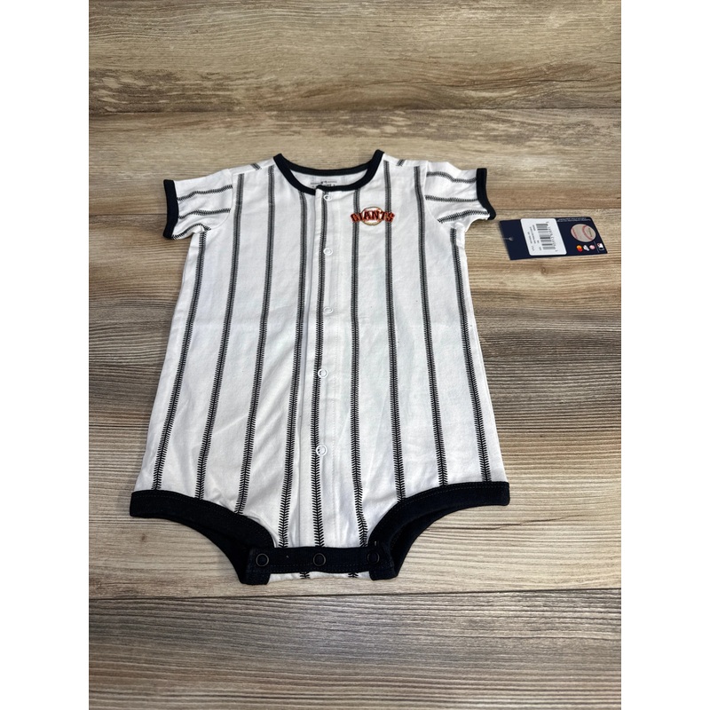 NEW MLB San Francisco Giants Pinstripe Power Hitter Romper sz 18m White 18m