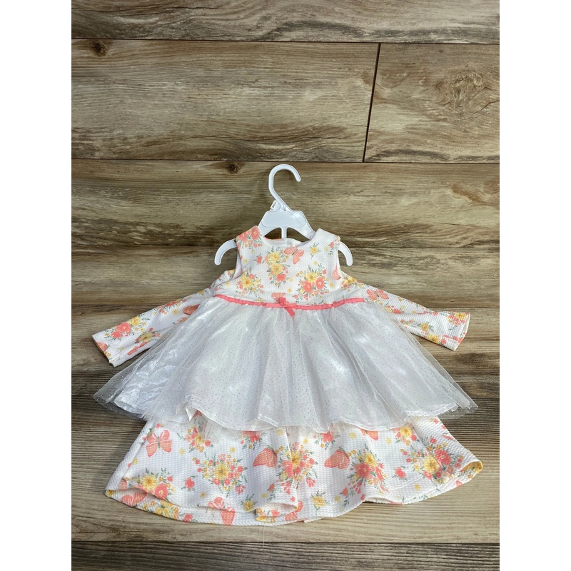NEW Nannette Baby 2pc Floral Coat & Dress Set White sz 6-9m 6m White