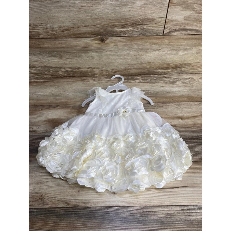 NEW Nannette Baby 2pc Rosette Dress & Leggings Ivory sz 12m White 12m