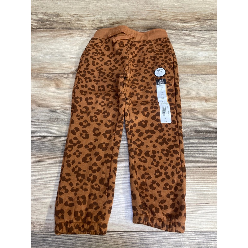 NEW Okie Dokie Brown Leopard Print Jogger Pant sz 3T Brown 3T