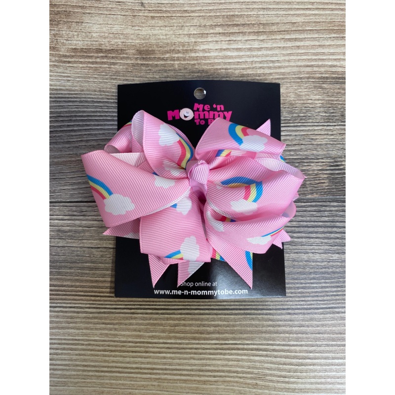 NEW Triple Layered Rainbow Bow, Pink
