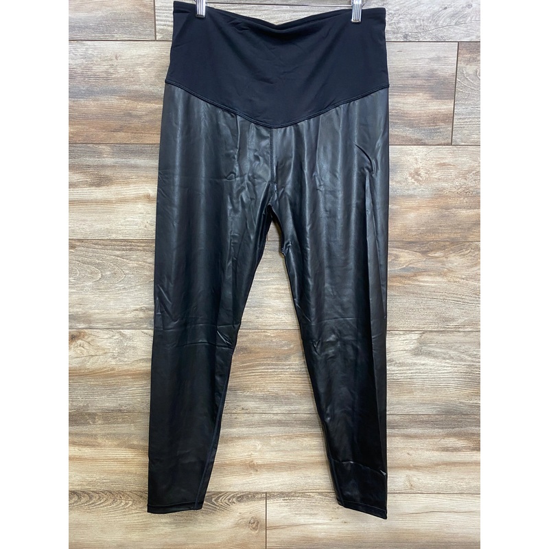 NWOT Gap Maternity Vegan Leather Leggings Black sz Large Black Maternity Large