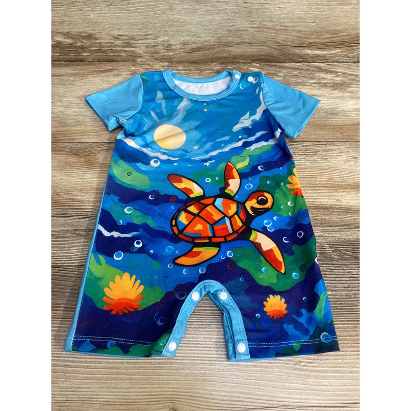 Sea Shortie Romper Blue sz 6-9m Blue 6m