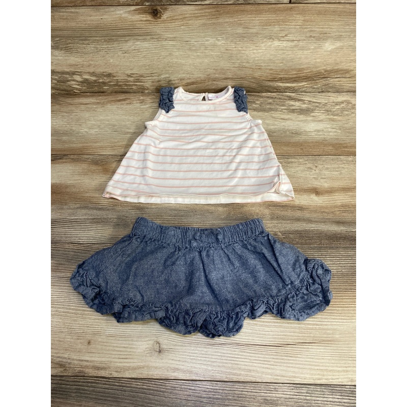Tommy Bahama 2pc Striped Tank Top & Chambray Skirt White sz 12m White 12m