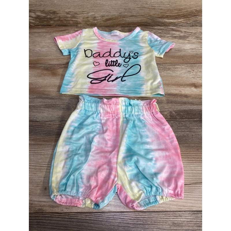 2pc Daddy’s Little Girl Shirt & Shorts sz 3-6m Multicolor 3m