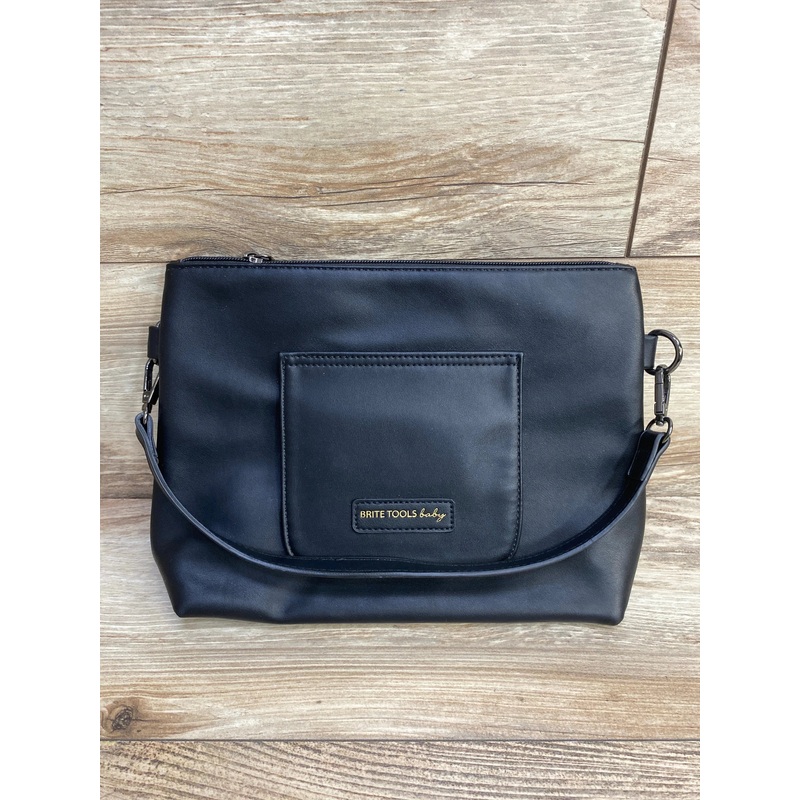 Brite Tools Leather Diaper Clutch, Black