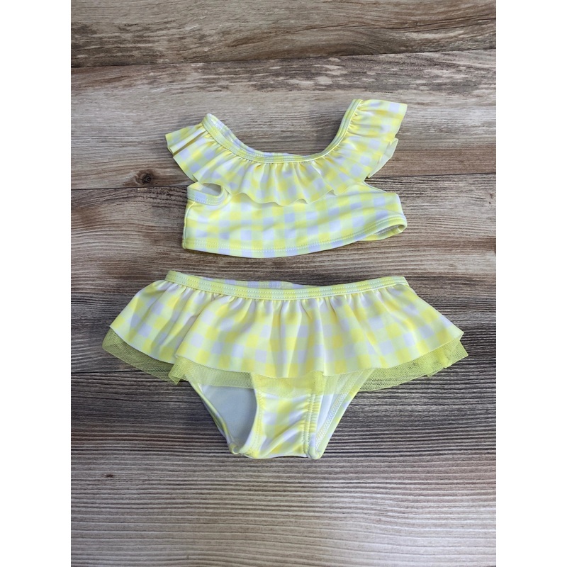 Cat & Jack 2pc Gingham Swimsuit Yellow sz 12m Yellow 12m
