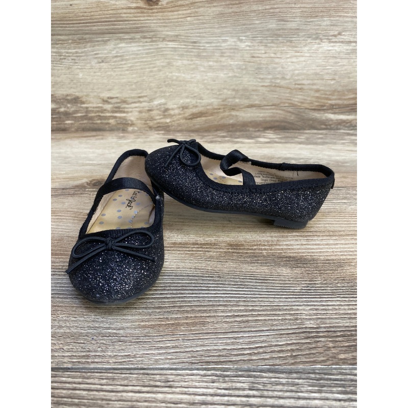 Cat & Jack Lily Glitter Slip-On Ballet Flats Black sz 5c Blue 5c Used