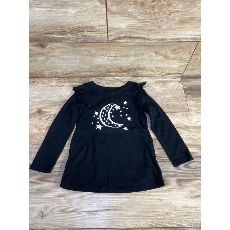 Cat & Jack Moon Ruffle Shirt Black sz 5T Black 5T