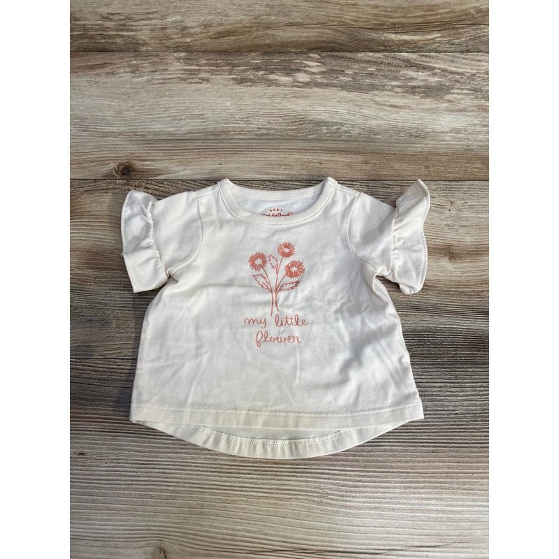 Cat & Jack My Little Flower Shirt sz 0-3m White Newborn