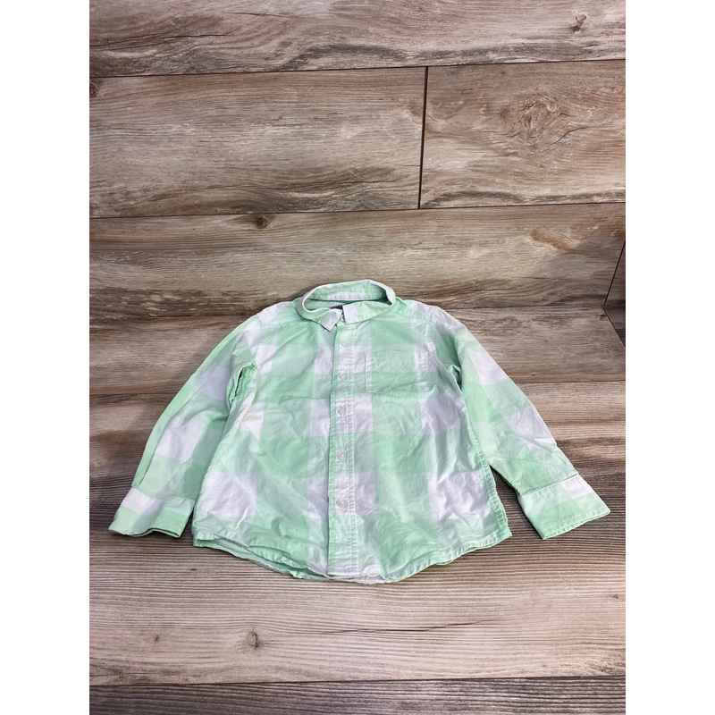Cat & Jack Plaid Button-Up Shirt Green sz 4-5T Green 4T