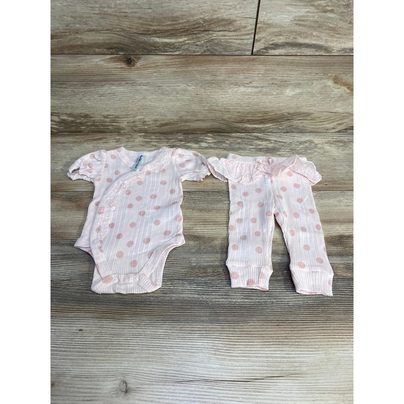 Charlotte & Star 2pc Polka Dot Bodysuit & Pants Pink sz 0-3m Pink Newborn