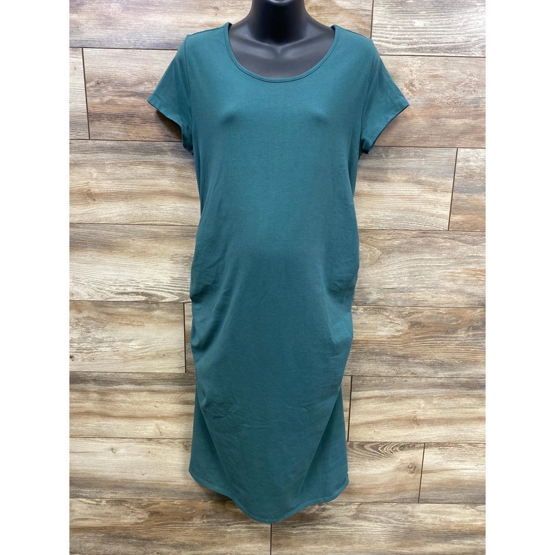 Isabel Maternity Solid Bodycon Dress Green sz XL Green Maternity XL