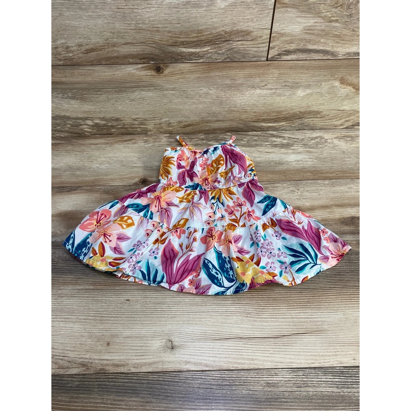 Jumping Beans Tropical Floral Dress White sz 12m White 12m