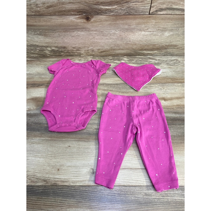 Just One You 3pc Polka Dot Bodysuit + Pants Set Pink sz 6m Pink 6m