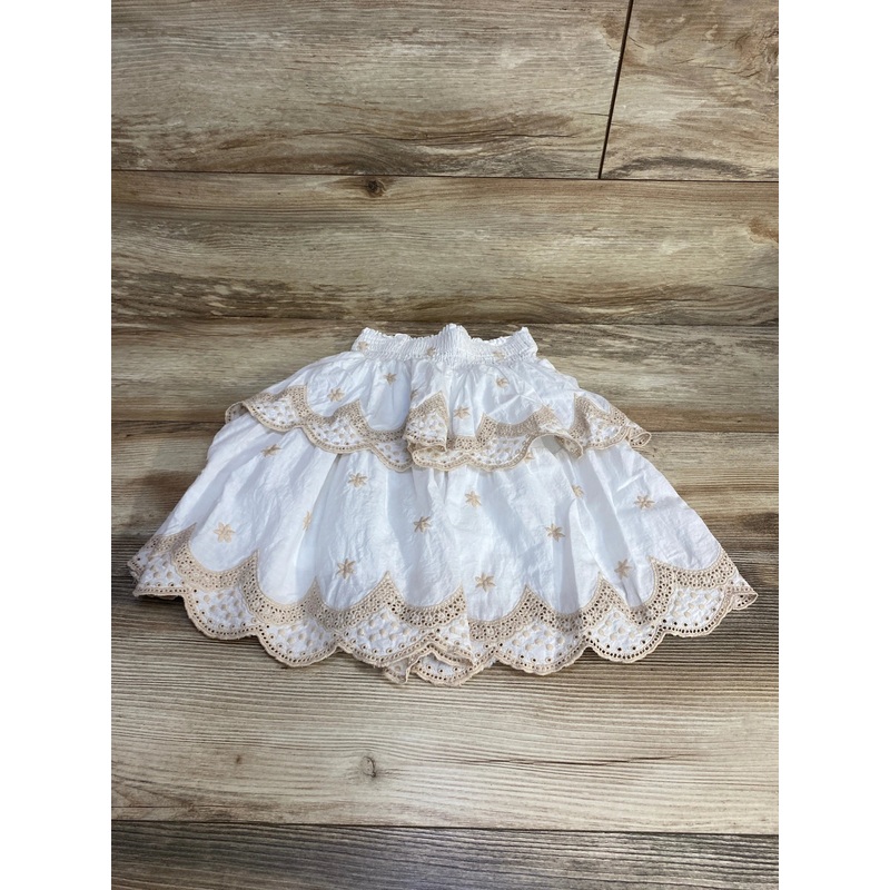 Kidichic Embroidered Tiered Skirt White sz 5T White 5T