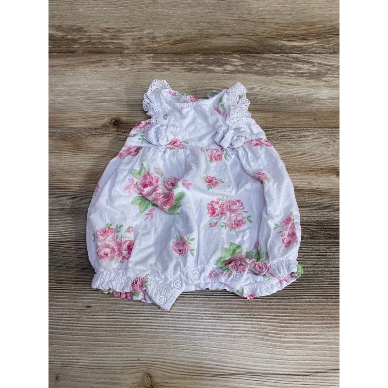 Laura Ashley Floral Ruffle Romper White sz 0-3m White Newborn
