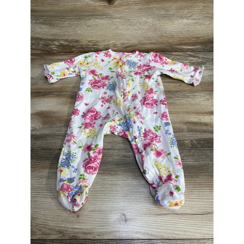 Little Me Floral Ruffle Sleeper White sz 6m White 6m