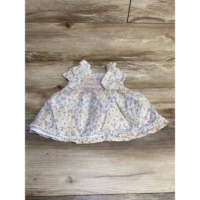 Max Studio Floral Smocked Dress White sz 24m White 24m