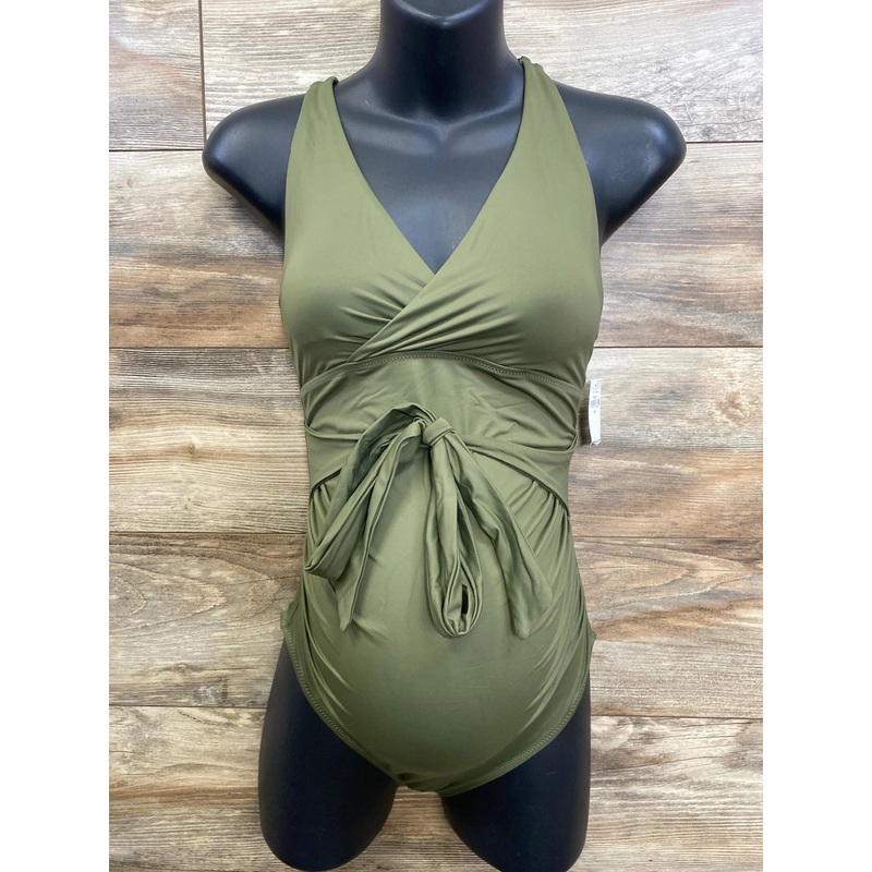 NEW Gap Maternity 1pc Wrap V-Neck Swimsuit Green sz XS Green Maternity XS