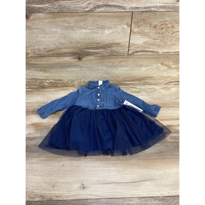 NEW Oshkosh Chambray Tulle Dress & Bloomers Blue sz 12m Blue 12m