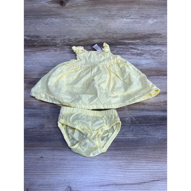 Oshkosh 2pc Embroidered Dress & Bloomers Yellow sz 3m Yellow 3m