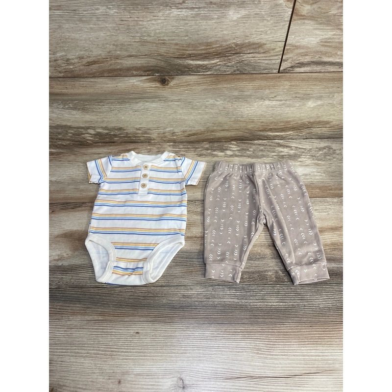 Pekkle 2pc Striped Bodysuit & Pants White sz 3m White 3m
