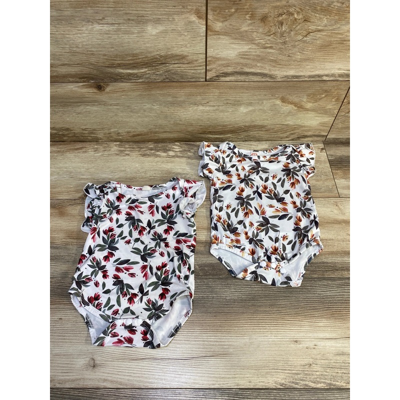 Shein 2pk Floral Bodysuits White sz 3m White 3m