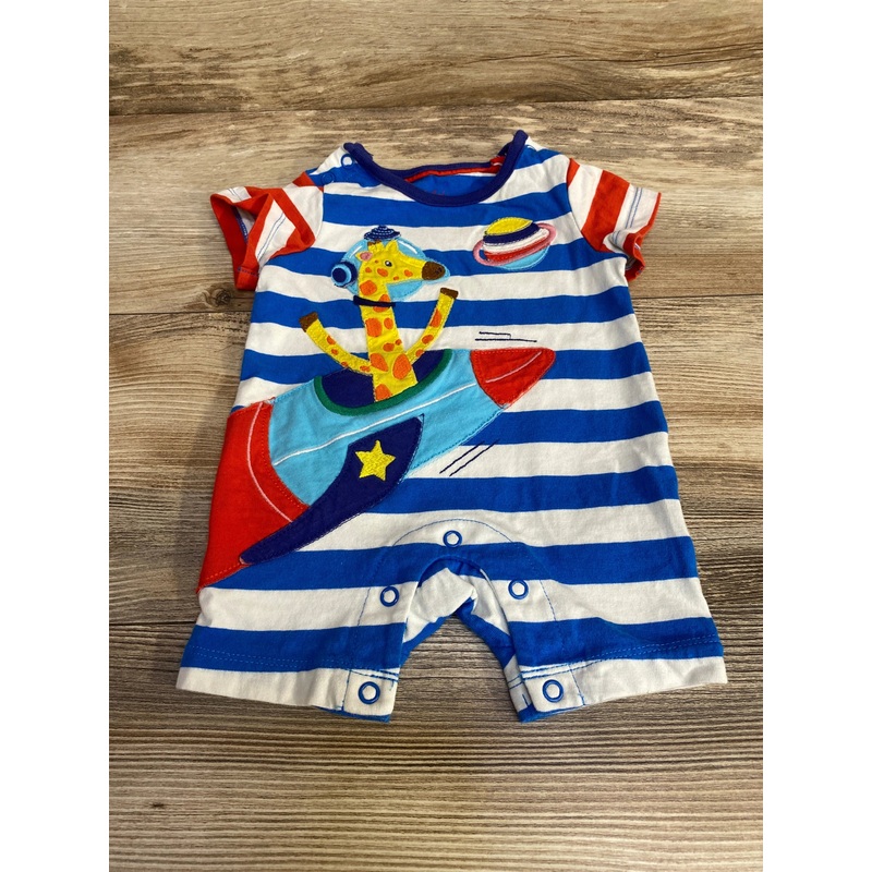 Baby Boden Applique Striped Romper Blue sz 0-3m Blue Newborn
