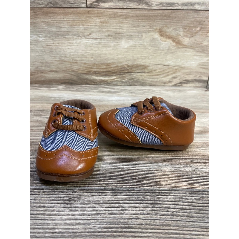 Baby Leather Canvas First Walkers Brown sz 3c