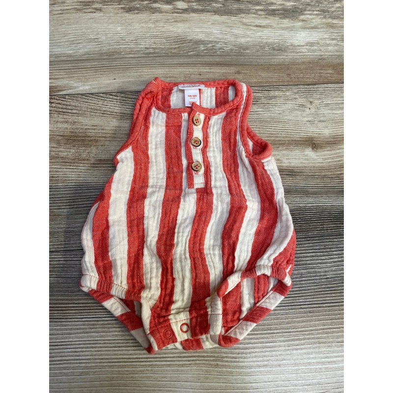 Cat & Jack Striped Henley Romper Red sz Newborn Red Newborn
