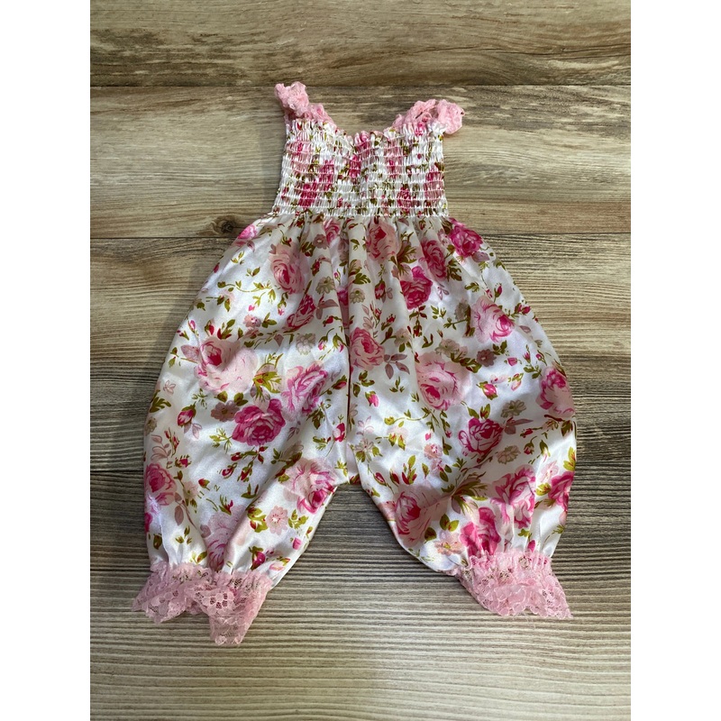 Floral Smocked Romper White sz 3-6m White 3m