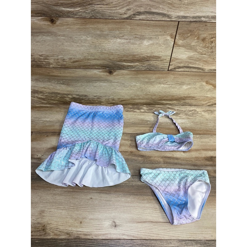 Janie and Jack x Disney 3pc Scale Ombre Swimsuit Set Aqua sz 3T Blue 3T