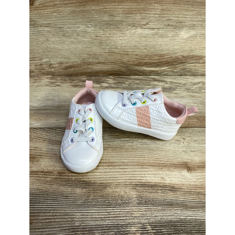 Kenneth Cole Elastic Lace Logo Sneakers White sz 6c