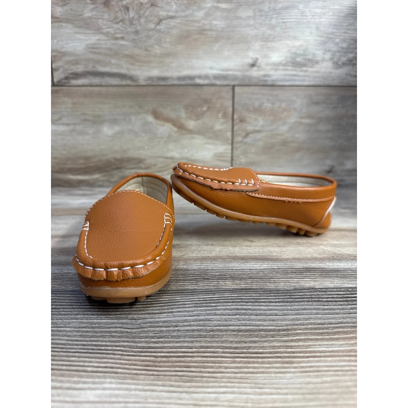 Leather Loafers Slip-On Oxford Flats Brown sz 11c