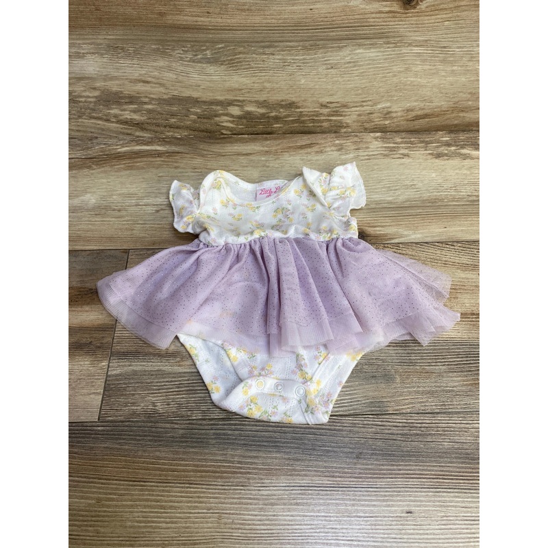 Little Lass Floral Tutu Creeper White sz 0-3m White Newborn