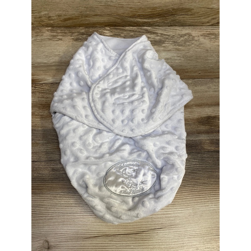 Little Me Minky Dot Swaddle Wrap White sz 3m White 3m