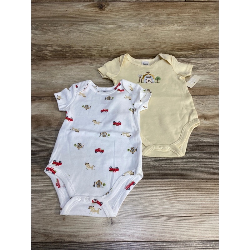 NEW Attitude Baby 2pk Bodysuits White/Yellow sz 6-9m Yellow 6m