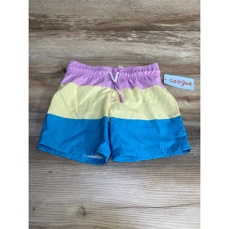 NEW Cat & Jack Colorblock Swim Trunks Purple sz 4T Purple 4T