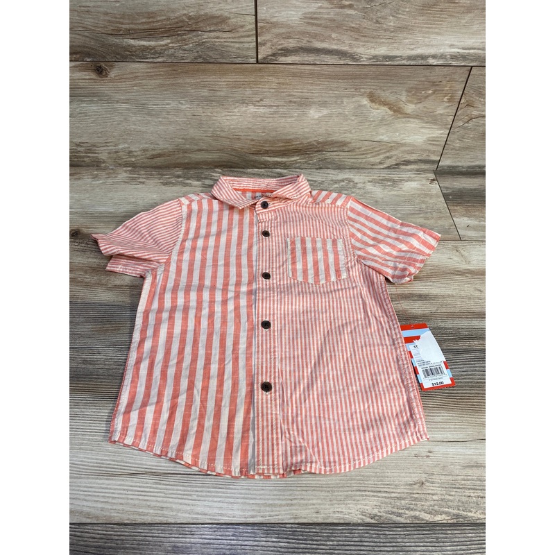 NEW Cat & Jack Striped Button Up Shirt Pink sz 5T Pink 5T