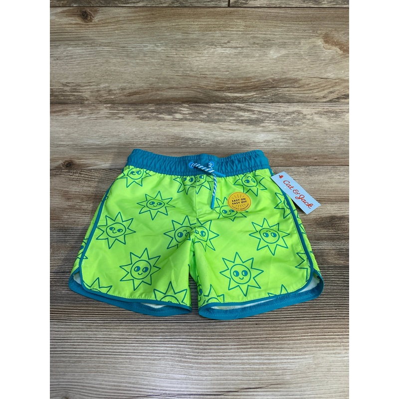 NEW Cat & Jack Sun Print Swim Trunks Green sz 3T Green 3T